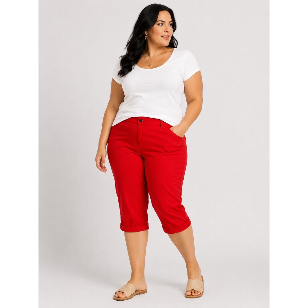 LR1804 Lee Riders Red Capri Pants Women’s Size 18 Cropped Casual Stretch